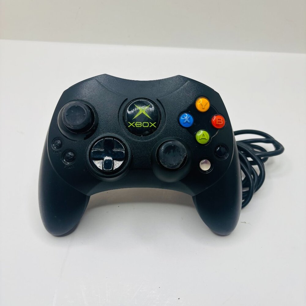 OEM Black Microsoft Original Xbox Controller S X08-69873 Controller - WORKS READ